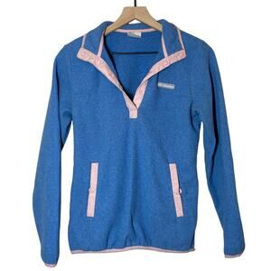 Columbia Blue Pink Quarter Snap Fleece Sweatshirt Size XS